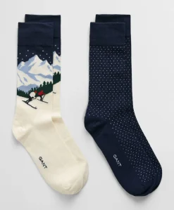 Gant 2pk Skiers artwork socks