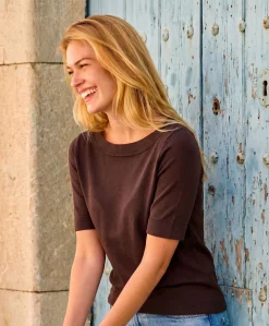 Kaffe Lizza boatneck solid topp