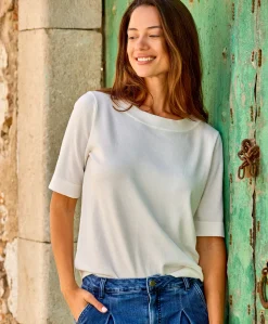 Kaffe Lizza boatneck solid topp