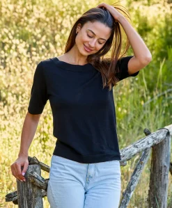 Kaffe Lizza boatneck solid topp