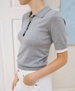 Kaffe Lizza Contrast Polo Knit