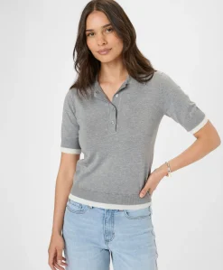 Kaffe Lizza Contrast Polo Knit