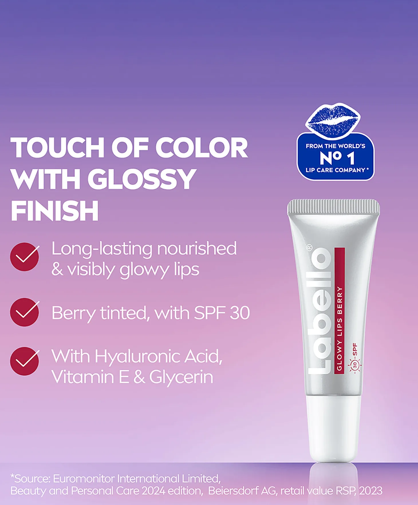 Labello Glowy Lips Berry Tinted SPF30
