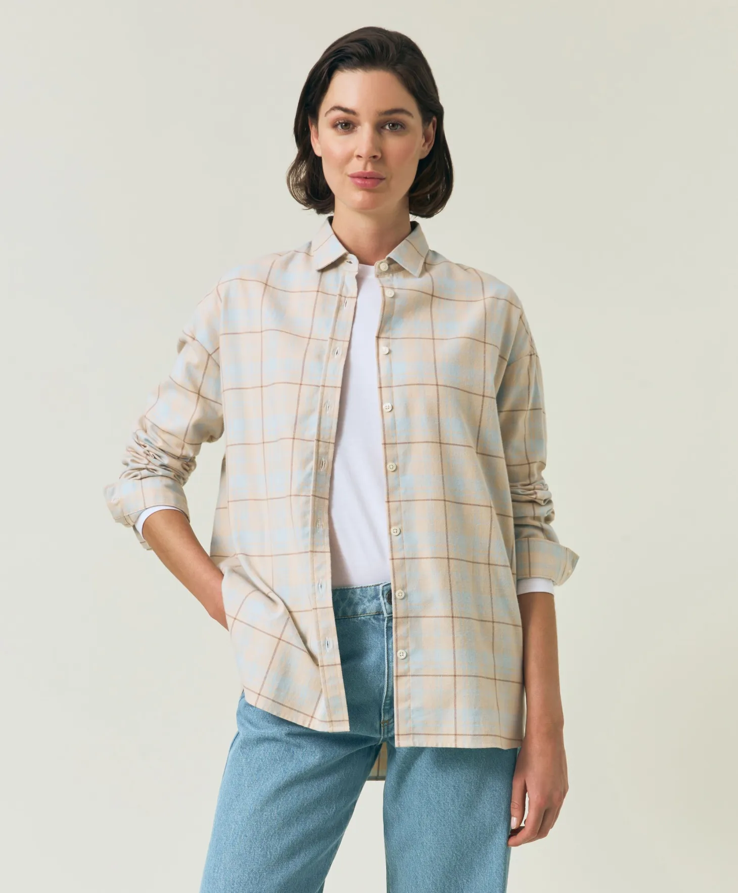 Lexington Oversized Organic Cotton Check Flannel Shirt